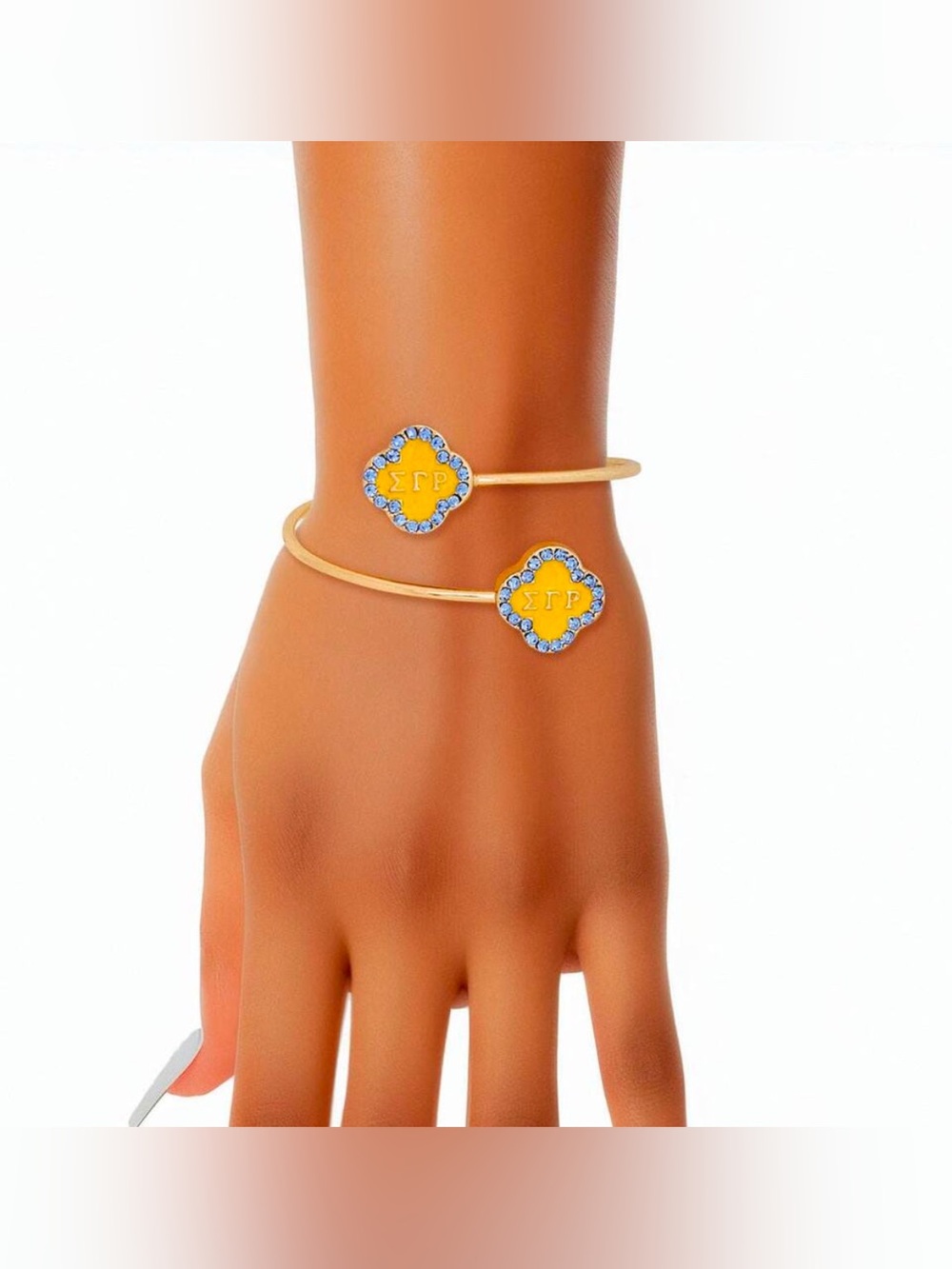 Sigma Gamma Rho Single Clover Bangle Bracelet - Picture 2 of 4